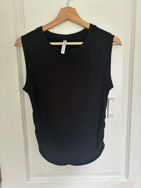 NWT LC Couture Black Tank w/ Ruched Sides M